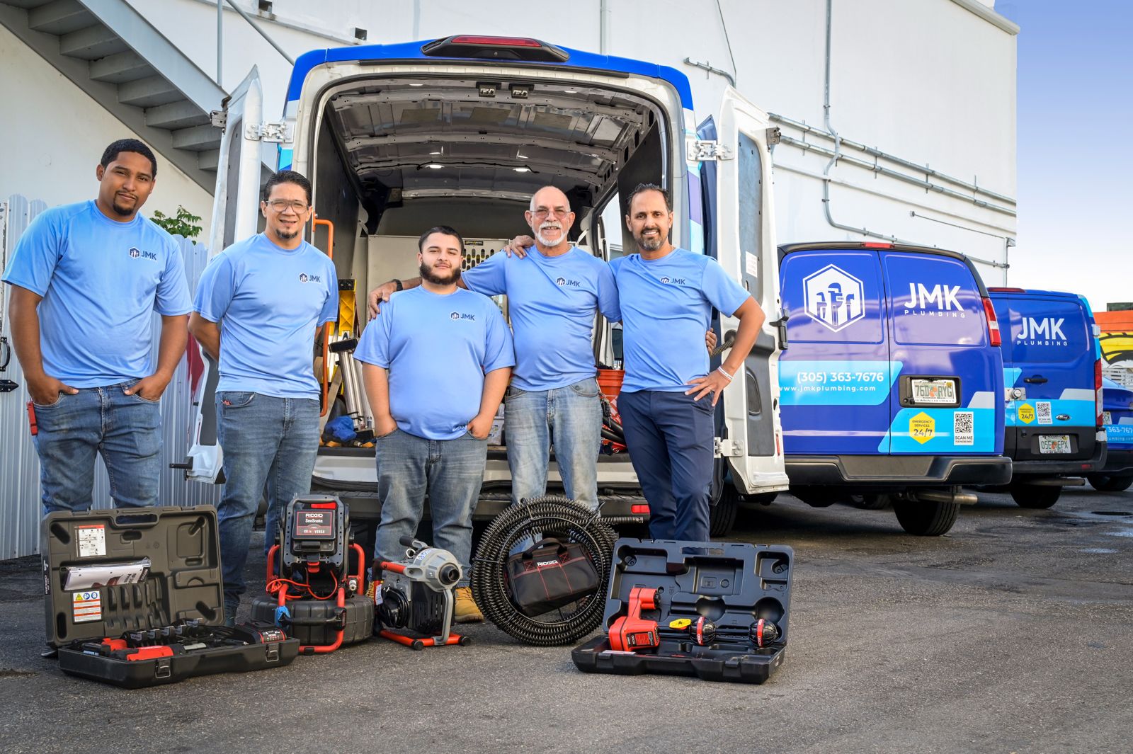 JMK Plumbing Team with inspection camera