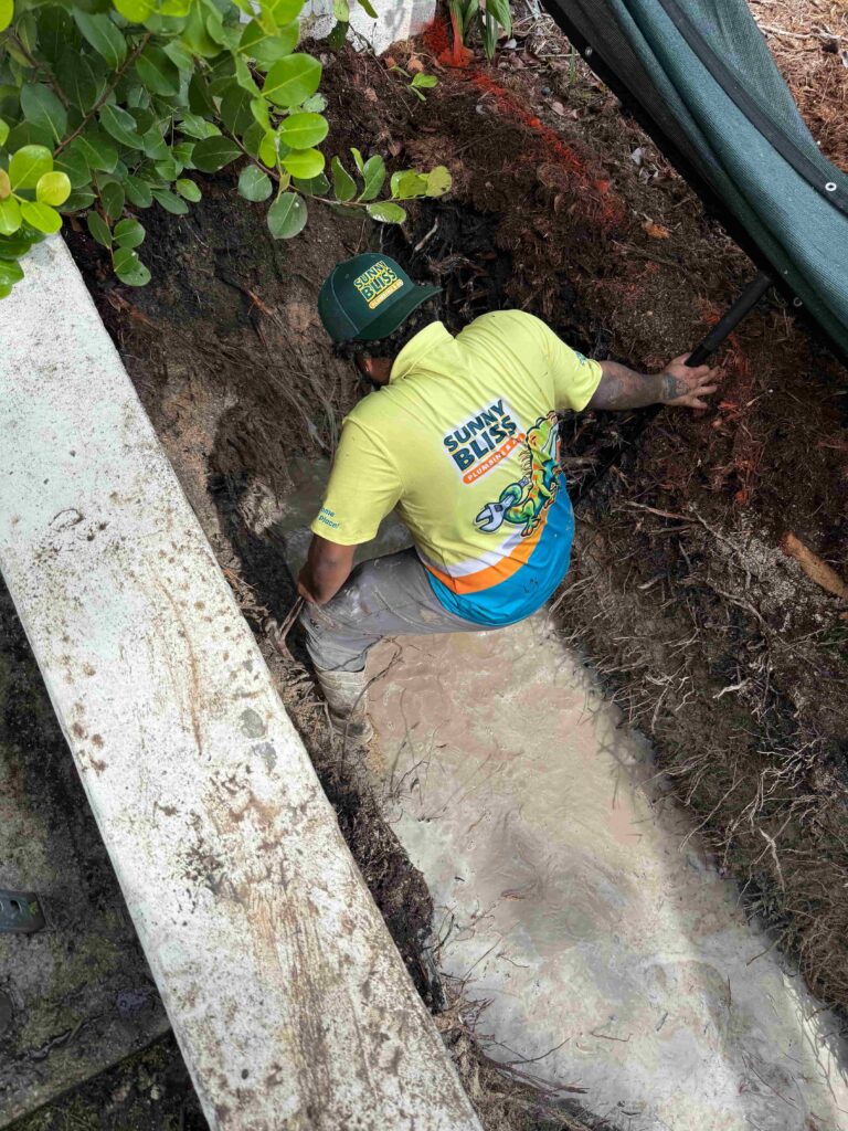 Sunny Bliss Miami plumber replacing a sewer main line